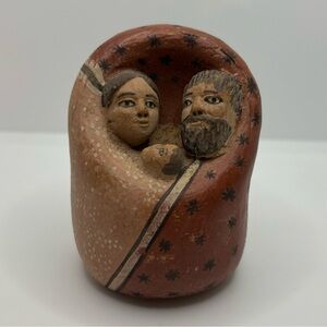 Holy Family Terracota Sculpture Made In Peru